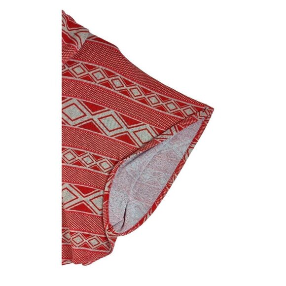 Forever 21 Poncho Top Cape Wrap Dark Orange Cowl Neck Geometric Tribal - Picture 4 of 9